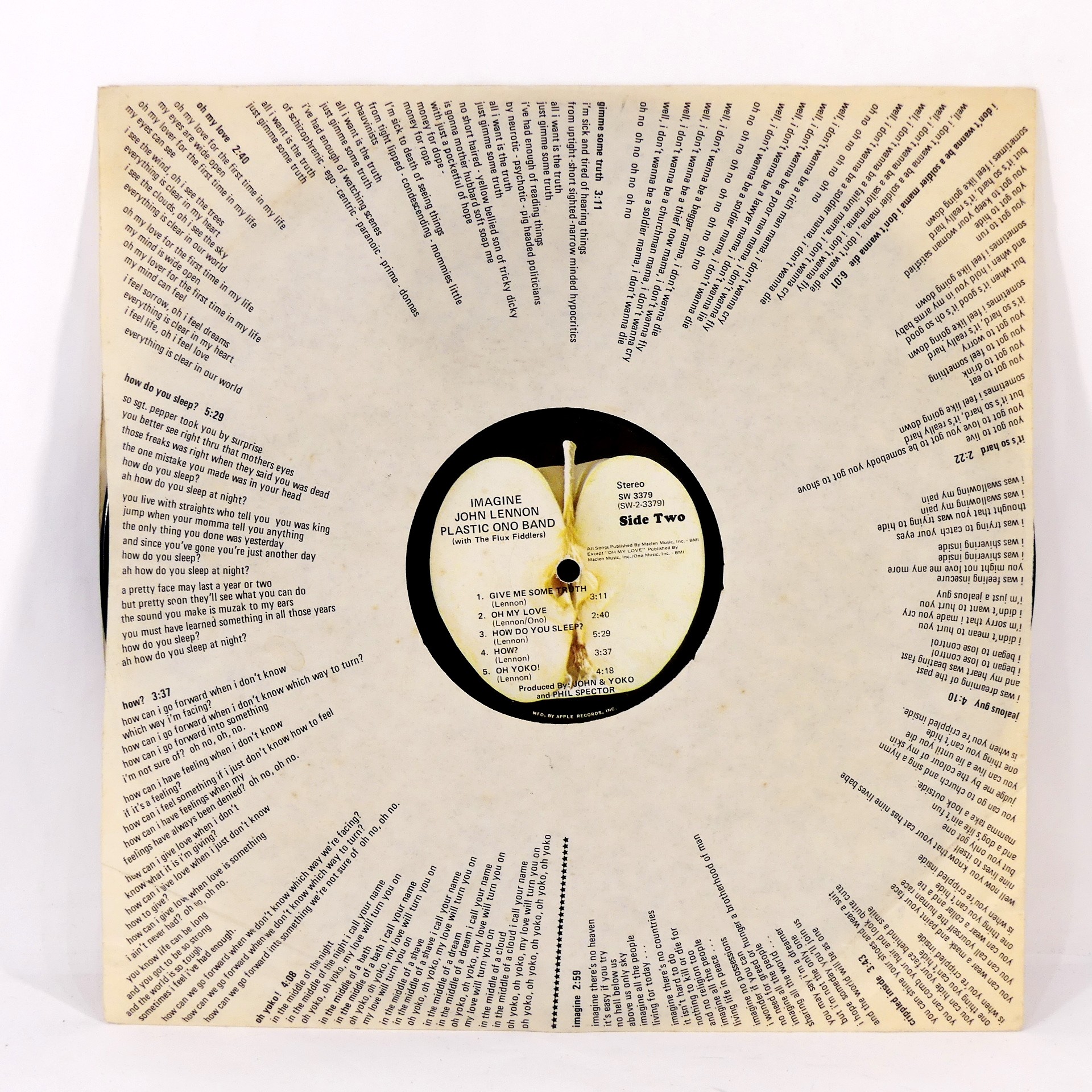 Voir photo 3 de Vinyle - John Lennon - Imagine - 1971 Vinyle - John Lennon - Imagine - 1971 État correct - Vue 3 -